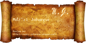 Mázi Johanna névjegykártya